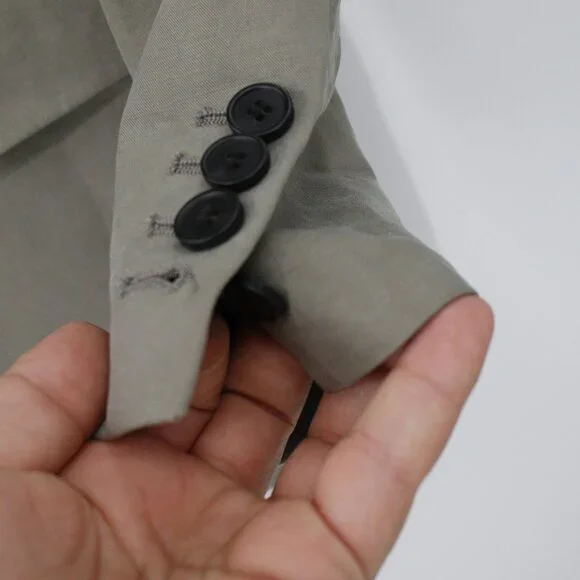 All Saints Blazer Mens 36 Ren‎ Double Breasted Six Button Wool Blend peak lapel